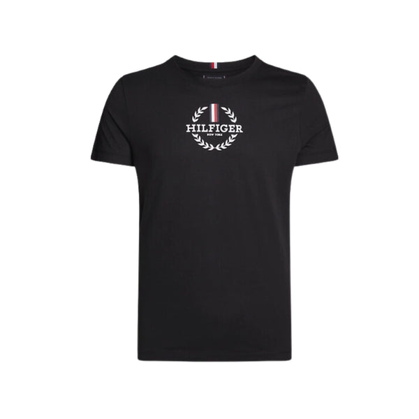 Tommy Hilfiger T-shirt T-shirt Uomo con logo stemma Nero - Francavilla Moda